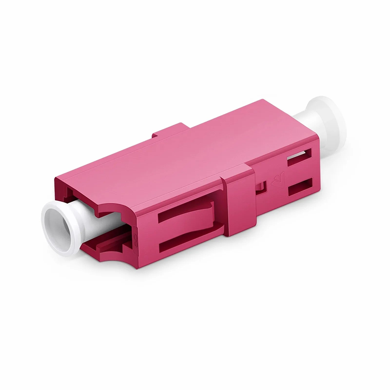 LC/UPC to LC/UPC Simplex OM4 Multimode Plastic Fiber Optic Adapter/Coupler without Flange, Violet