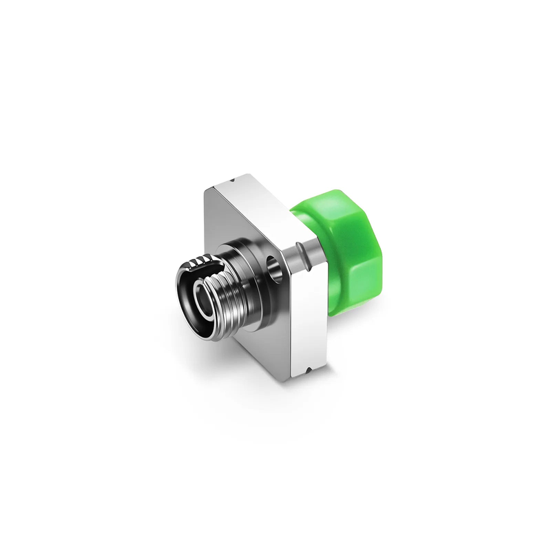 FC/APC to FC/APC Simplex OS2 Single Mode Square Solid Type One Piece Metal Fiber Optic Adapter/Coupler with Flange (10pcs/pack)