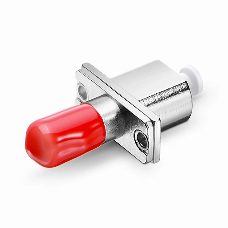 ST/UPC Female to LC/UPC Female Hybrid Simplex Single Mode/Multimode Metal Fiber Optic Adapter/Coupler with Flange