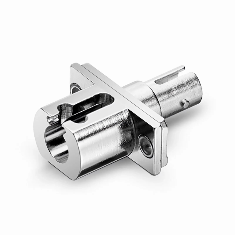 ST/UPC Female to LC/UPC Female Hybrid Simplex Single Mode/Multimode Metal Fiber Optic Adapter/Coupler with Flange