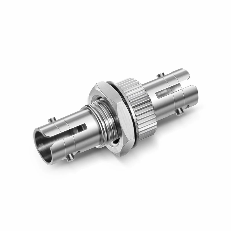 ST/UPC to ST/UPC Simplex OS2 Single Mode Metal Fiber Optic Adapter/Coupler without Flange (10pcs/pack)