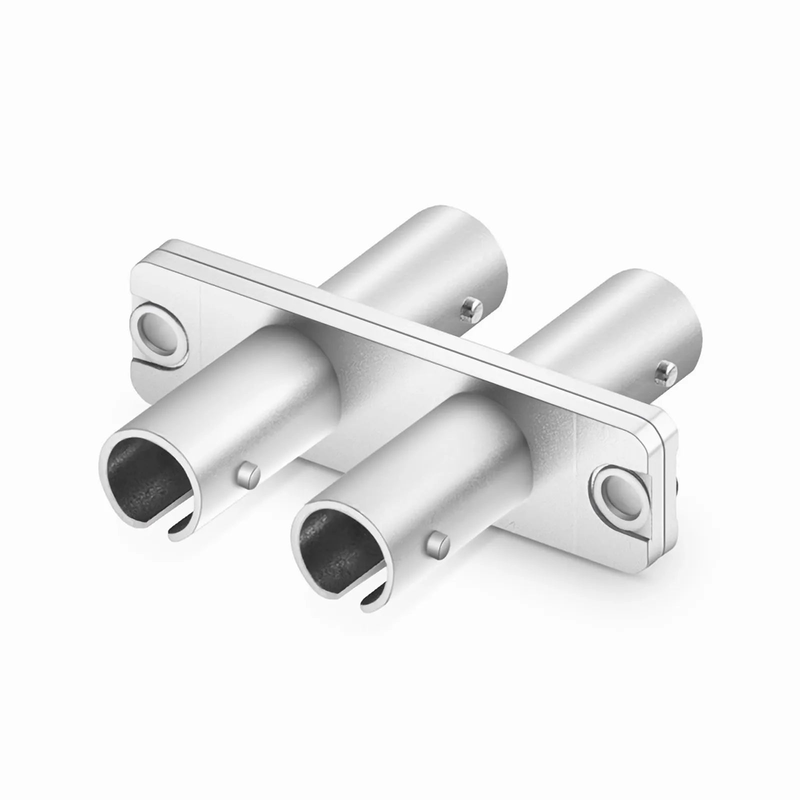 ST/UPC to ST/UPC Duplex OS2 Singlemode Metal Fiber Optic Adapter with Flange (10pcs/Pack)