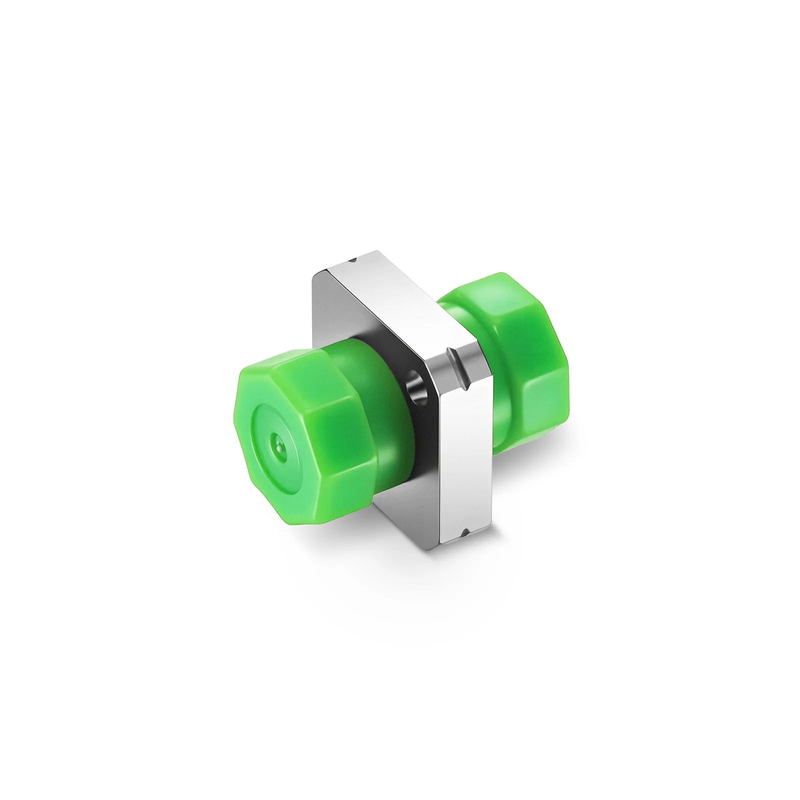 FC/APC to FC/APC Simplex OS2 Single Mode Square Solid Type One Piece Metal Fiber Optic Adapter/Coupler with Flange (10pcs/pack)