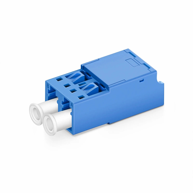 LC/UPC to LC/UPC Duplex OS2 Single Mode Shuttered Fiber Optic Adapter/Coupler without Flange