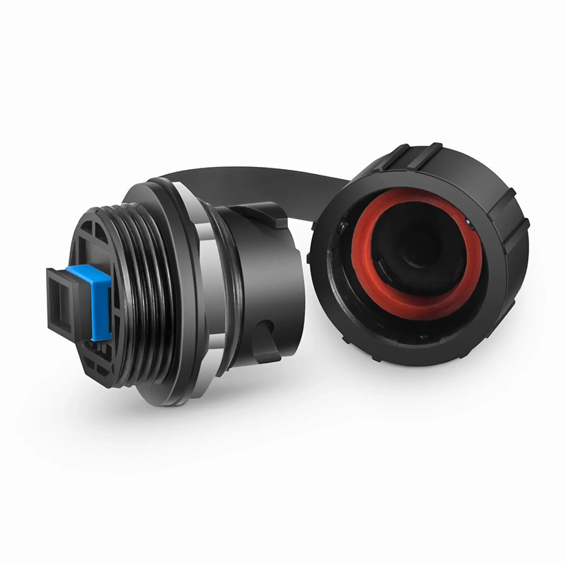IP67 SC UPC OS2 Single Mode Bulkhead Adapter/Mating Sleeve with Dust Cap