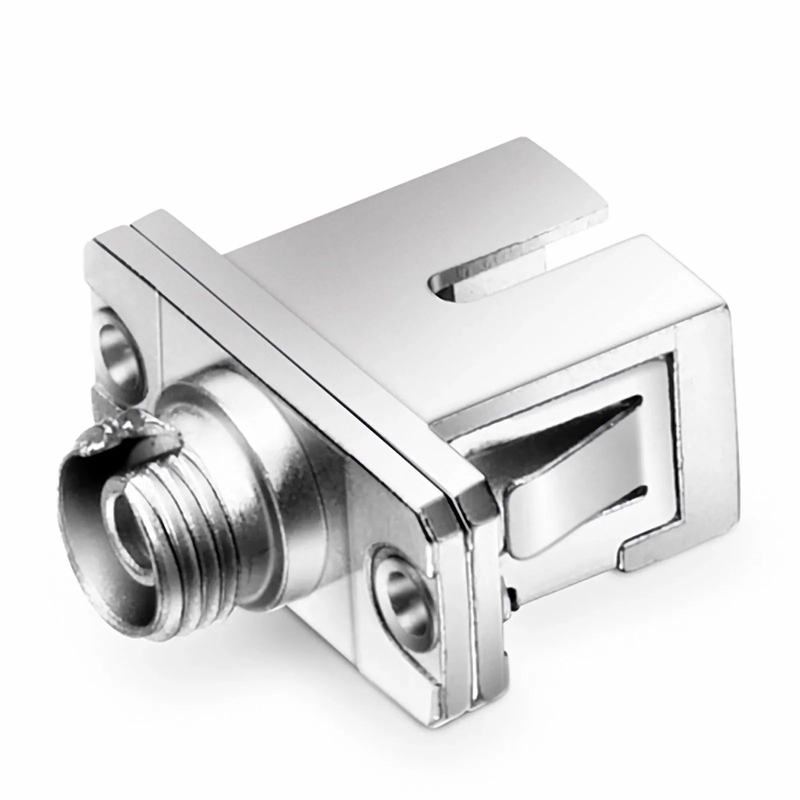 FC/UPC Female to SC/UPC Female Hybrid Simplex Single Mode/Multimode Copper Fiber Optic Adapter/Coupler with Flange