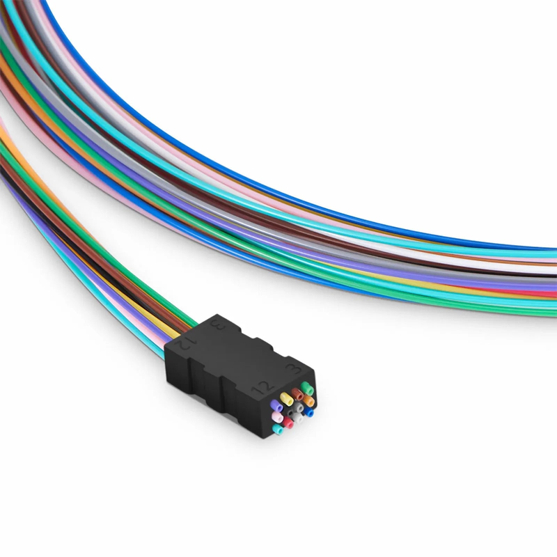 12 Fibers Color-coded Fan-out Kit, for Flat Ribbon Cables, 1.2m (3.94ft) Tubing Length