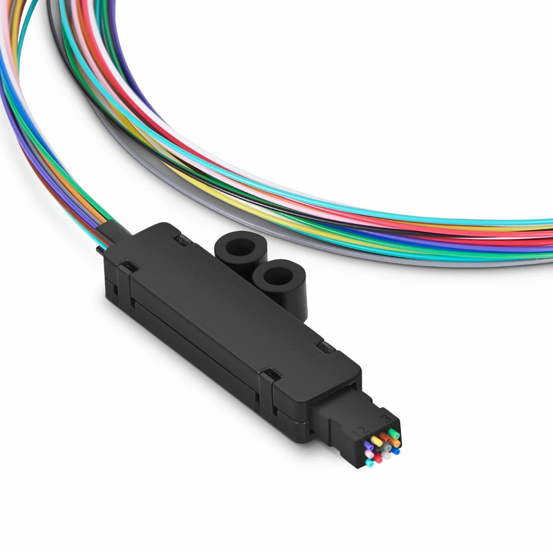 12 Fibers Color-coded Fan-out Kit, for Flat Ribbon Cables, 1.2m (3.94ft) Tubing Length