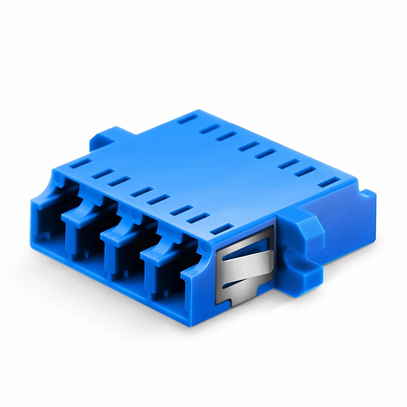 LC/UPC to LC/UPC Quad OS2 Single Mode Plastic Fiber Optic Adapter/Coupler with Flange