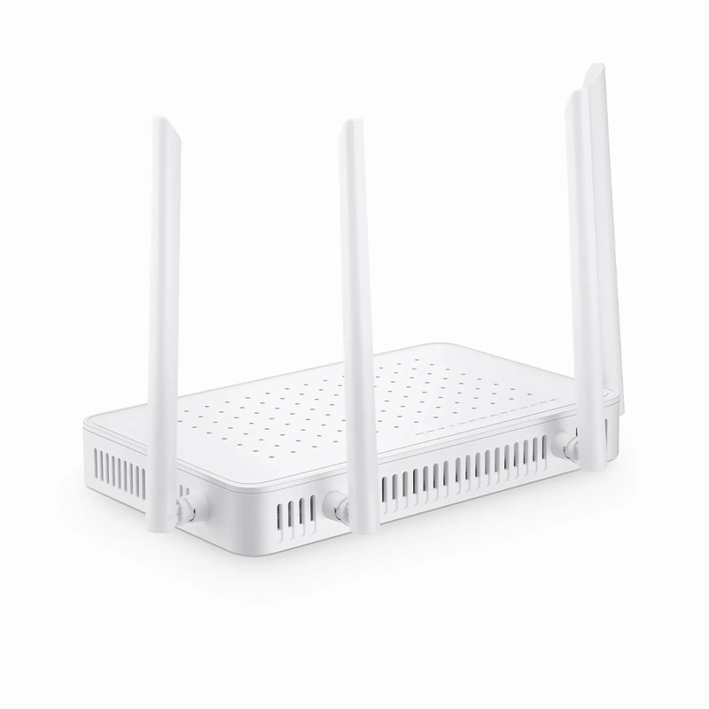 TA1910-4GVC-W, XPON (GPON + EPON) HGU ONU with 1 x PON, 4 x GE, 2 x POTS, 1 x RF, 1 x USB, and 4 x External Dual Band Antennas (1200M WiFi 4/5)
