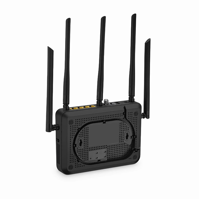 ONU1911-4GVC-W, XPON (GPON+EPON) ONU, with 1x PON, SC/UPC, 4x GE, 1x POTS, 1x USB, 1x RF, and 5x External Antennas (3000M WiFi 6)