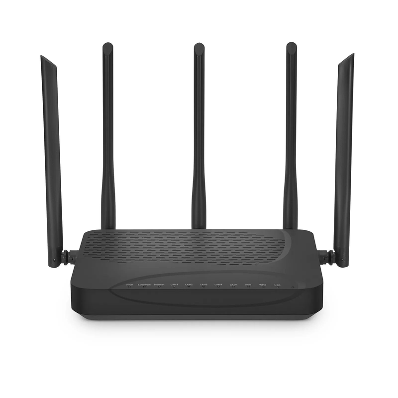 ONU1930-4GC-W, XGPON HGU ONU with 1 x PON, 4 x GE, 1x RF, 1 x USB, and 5 x External Dual Band Antennas (3000M WiFi 4/5/6)
