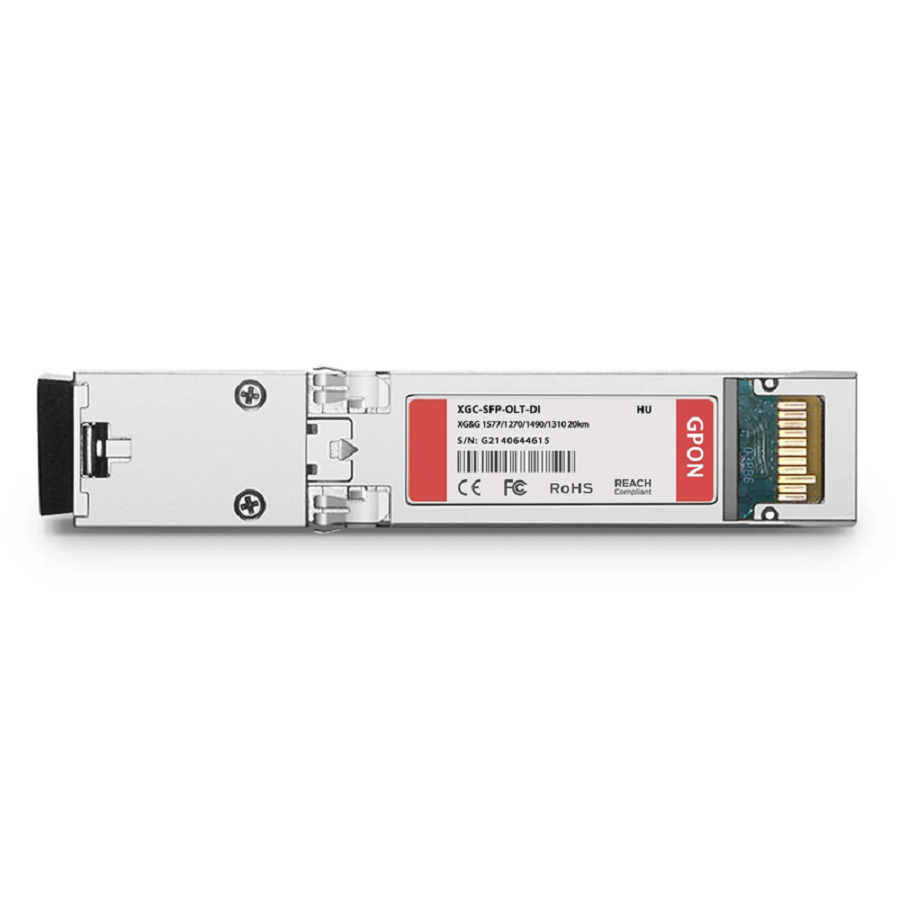 HW Compatible XG-PON&GPON Combo OLT SFP+ 1577nm-TX/1270nm-RX and 1490nm-TX/1310nm-RX Class D 20km DOM Simplex SC/UPC SMF Optical Transceiver Module