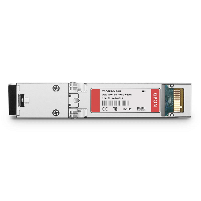 HW Compatible XG-PON&GPON Combo OLT SFP+ 1577nm-TX/1270nm-RX and 1490nm-TX/1310nm-RX Class D 20km DOM Simplex SC/UPC SMF Optical Transceiver Module