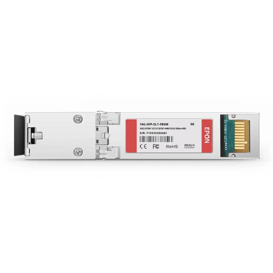 Generic Compatible 10G EPON OLT SFP+ 1577nm-TX/1270nm-RX and 1490nm-TX/1310nm-RX Class PR30 20km DOM Simplex SC/UPC SMF Optical Transceiver Module (Industrial)