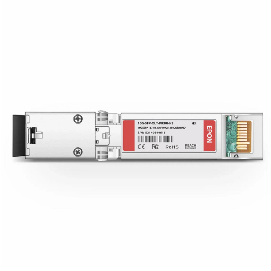 H3C Compatible 10G EPON OLT SFP+ 1577nm-TX/1270nm-RX and 1490nm-TX/1310nm-RX Class PR30 20km DOM Simplex SC/UPC SMF Optical Transceiver Module (Industrial)