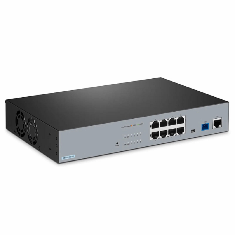 ONU2110-8G, XPON (GPON + EPON) MDU ONU with 1 x PON, 8 x GE