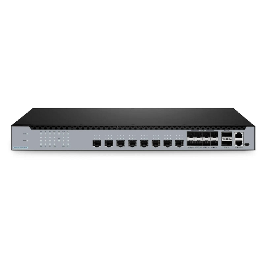 OLT3710-08CP2T, 8-Port GPON & XG(S)-PON Combo OLT with 8 x 10G SFP+ and 2 x 100G QSFP28 Uplink Ports, Dual Power Supply, Broadcom Chip