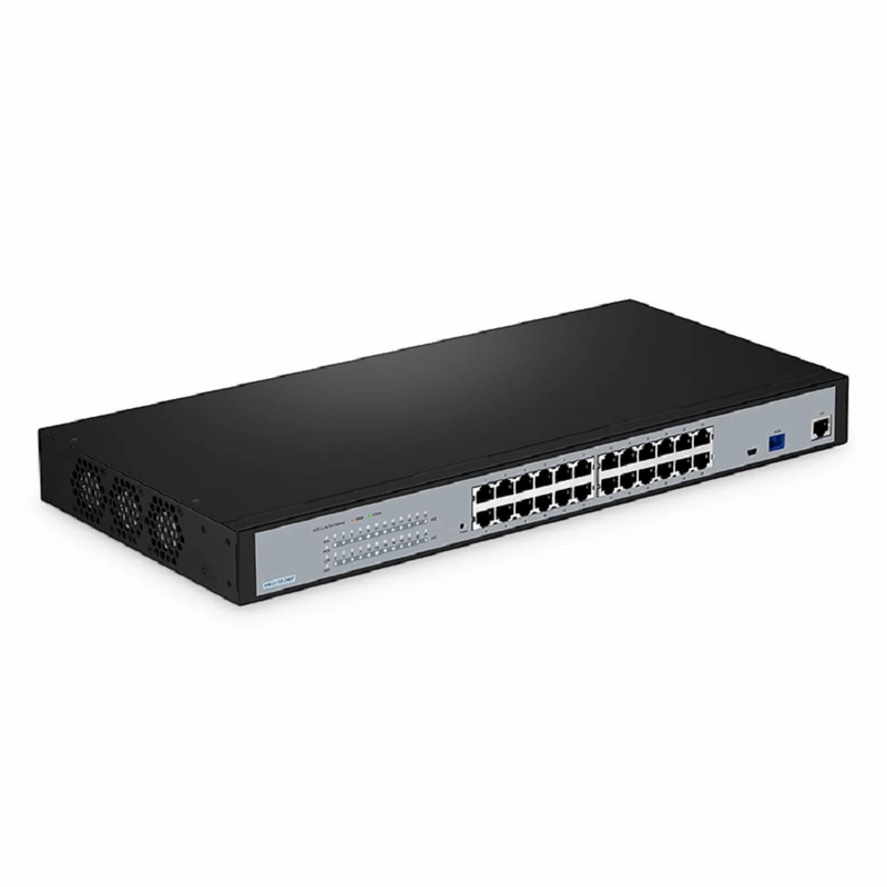 ONU2110-24GP, XPON (GPON + EPON) MDU ONU with 1 x PON, 24 x GE PoE/PoE+@370W, 220V AC Power Supply