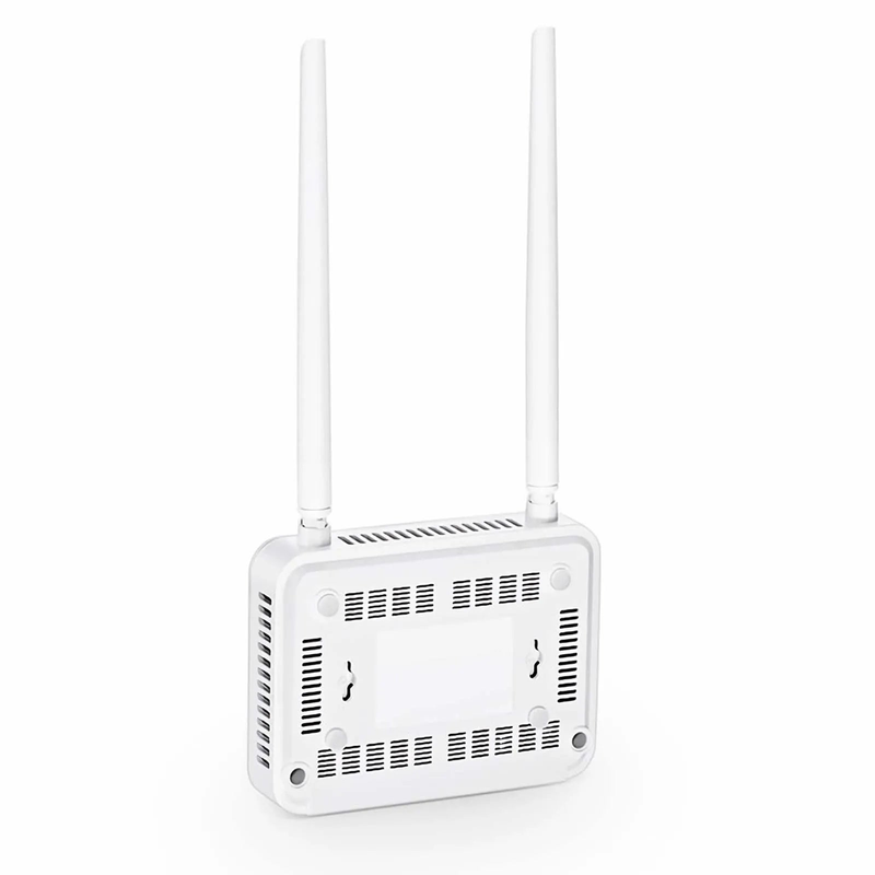 ONU1910-1GF-W, XPON (GPON + EPON) ONU, with 1 x PON, 1 x GE, 1 x FE, 1 x USB, and 2 x External Antennas (2.4GHz, 300Mbps WiFi 4)