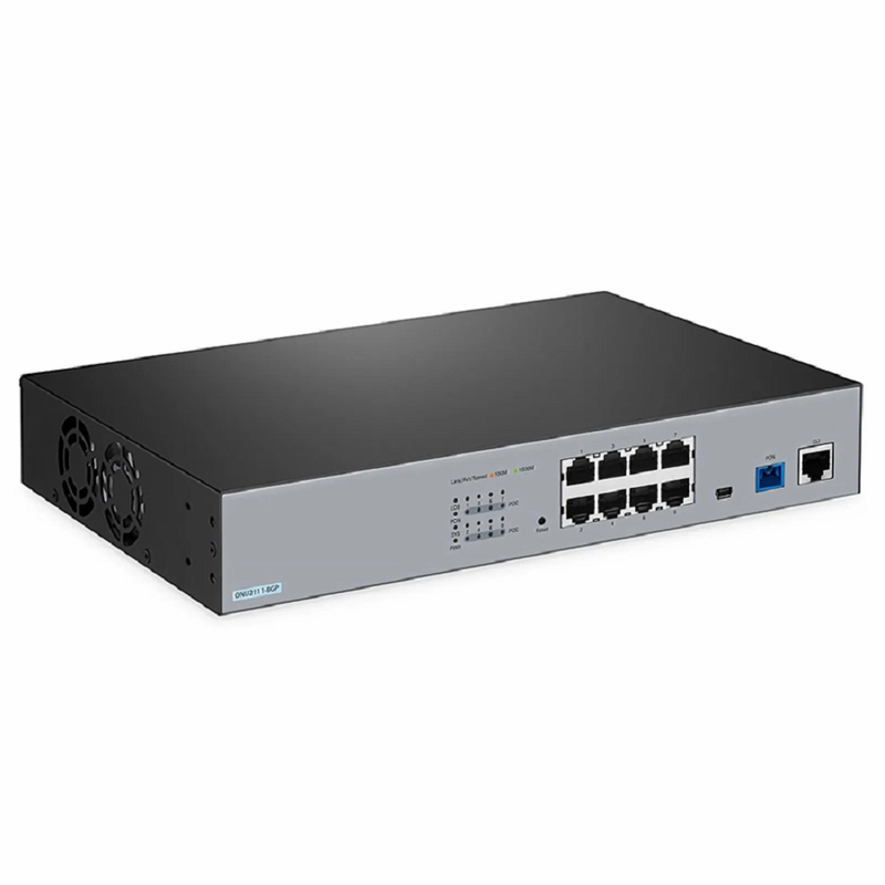 ONU2111-8GP, XPON (GPON + EPON) MDU ONU with 1 x PON, 8 x GE PoE/PoE+@138.5W