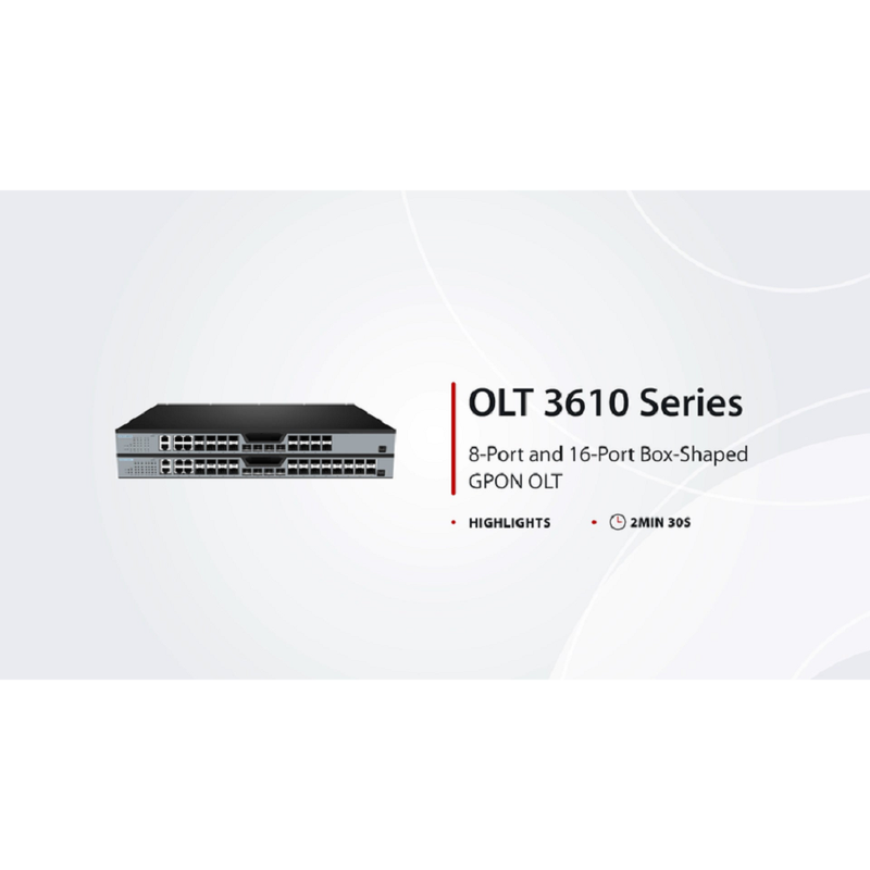 OLT3610-08GP4S, Layer 3 Feature 8-Port GPON OLT with 4 Ã— RJ45/SFP Combo, 4 Ã— 1G SFP and 4 Ã— 10G SFP+ Uplink Ports, AC Power Supply, Broadcom Chip