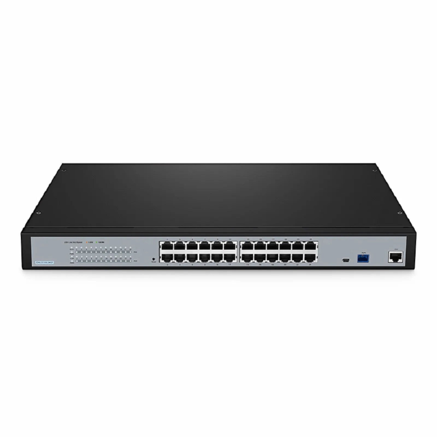 ONU2110-24GP, XPON (GPON + EPON) MDU ONU with 1 x PON, 24 x GE PoE/PoE+@370W, 220V AC Power Supply