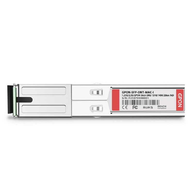 GPON ONU Stick with MAC SFP 1310nm-TX/1490nm-RX 1.244G-TX/2.488G-RX Class B+ 20km DOM Simplex SC/APC SMF Optical Transceiver Module (Industrial)