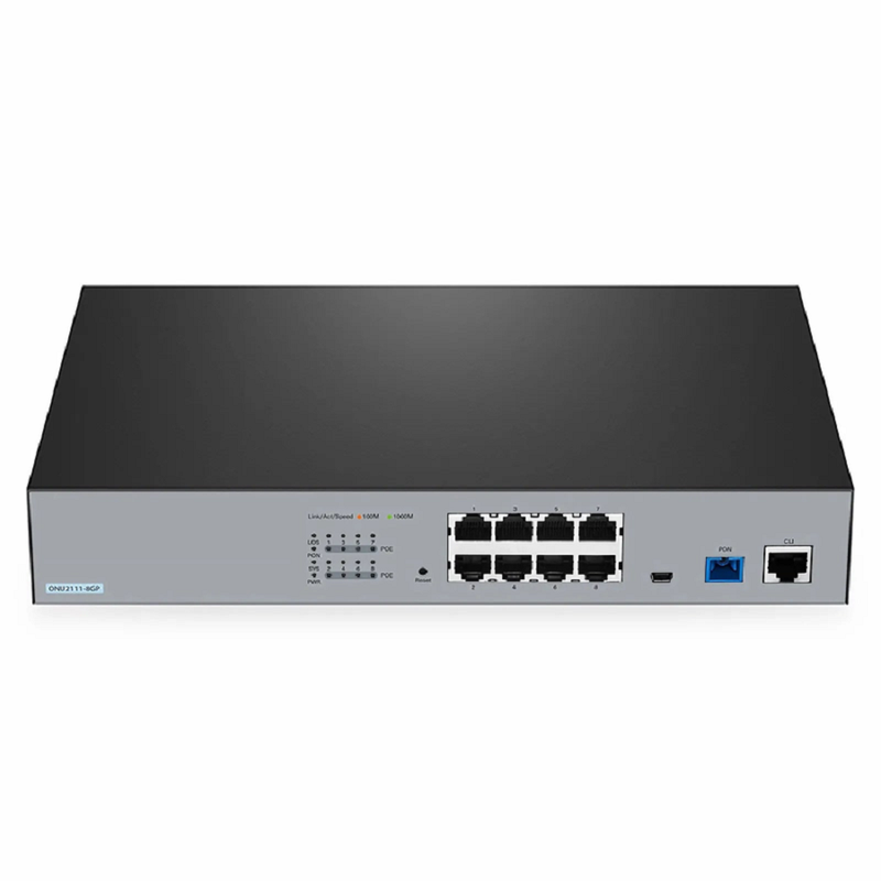 ONU2110-8G, XPON (GPON + EPON) MDU ONU with 1 x PON, 8 x GE