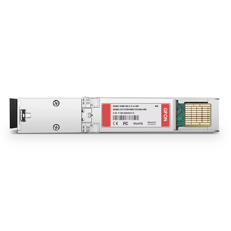 Generic Compatible XGSPON ONU SFP+ 1270nm-TX/1577nm-RX 9.953G-TX/9.953G-RX Class N1/N2/E1 20km DOM Simplex SC/APC SMF Optical Transceiver Module (Industrial)