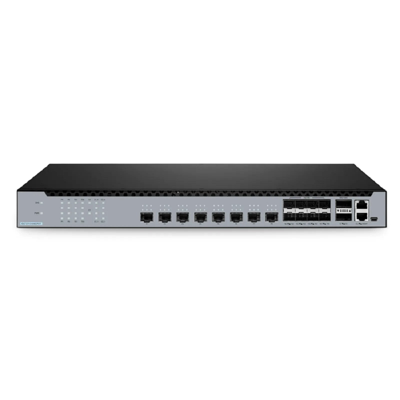 OLT3710-08CP2T, 8-Port GPON & XG(S)-PON Combo OLT with 8 x 10G SFP+ and 2 x 100G QSFP28 Uplink Ports, Dual Power Supply, Broadcom Chip