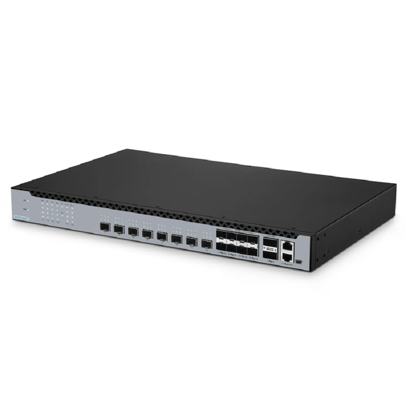 OLT3710-08CP2T, 8-Port GPON & XG(S)-PON Combo OLT with 8 x 10G SFP+ and 2 x 100G QSFP28 Uplink Ports, Dual Power Supply, Broadcom Chip