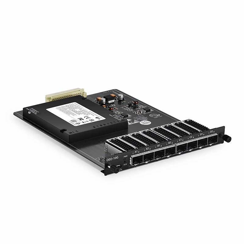 FMT4DL-OEO10GSFP, 4 Channels WDM Transponder (Converter) for FMT Managed Chassis, 8 SFP/SFP+ Slots