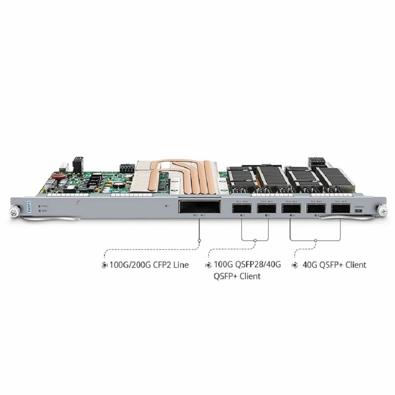 M6500-TMXP5, 2 x 100G QSFP28/5 x 40G QSFP+ to 1 x 200G CFP2 Transponder/Muxponder
