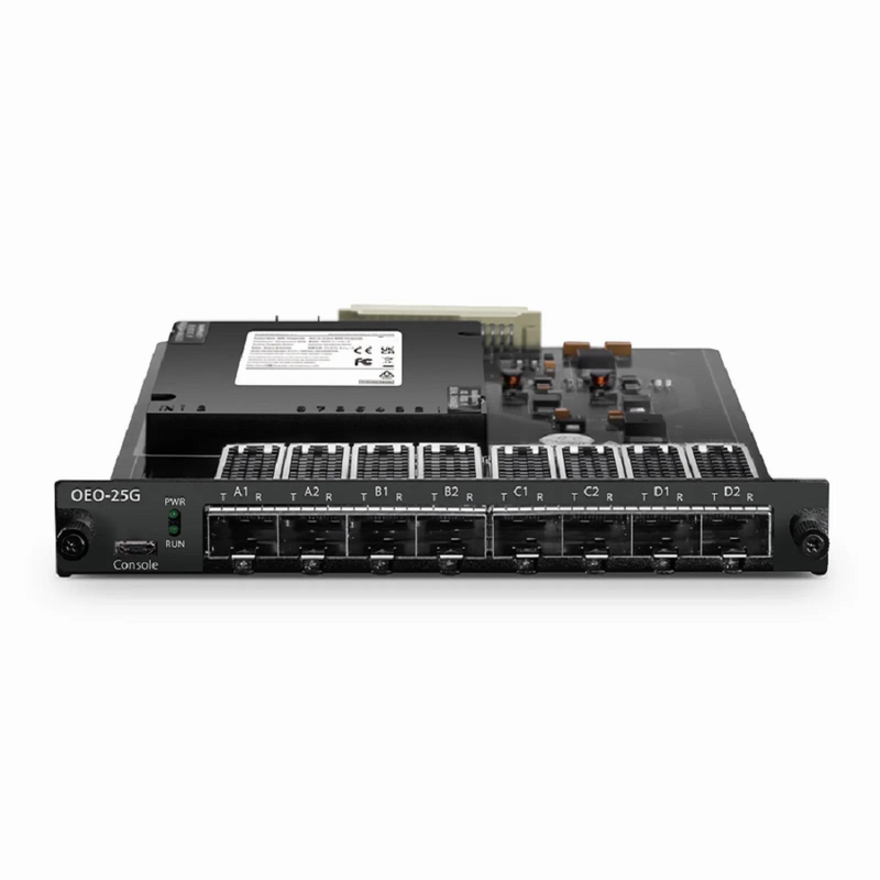 FMT4DL-OEO25GSFP28, 4 Channels WDM Transponder (Converter) for FMT Managed Chassis, 8 SFP28/SFP+ Slots