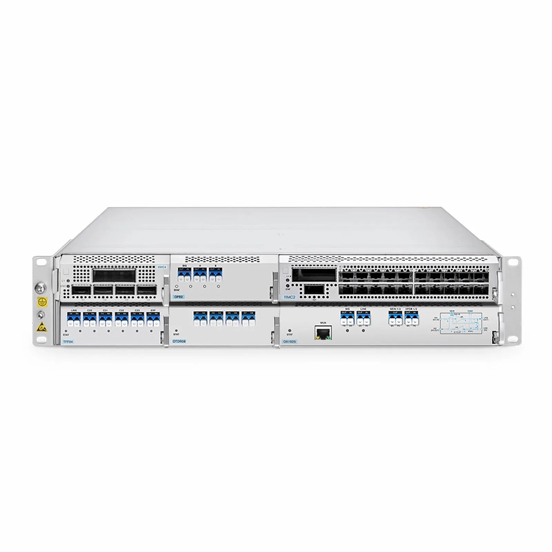 D7000-CH2U, 8 Slots 2U Unloaded Chassis, Support Single-wavelength 200G/400G, Up to 3.2Tbps Capacity, Redundant AC PSUs, Support AmpCon-T/WebGUI Network Management