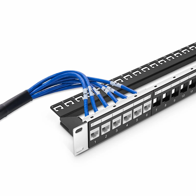 23ft (7m) 6 Jack to 6 Jack Cat6 Unshielded (UTP) PVC CMR Blue Pre-Terminated Copper Trunk Cable