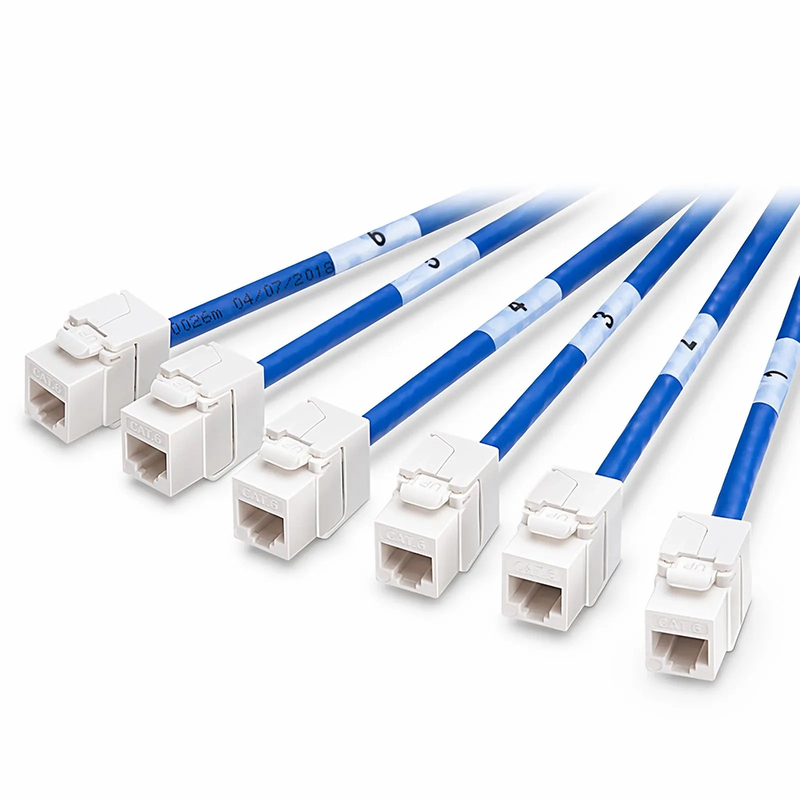 16ft (4.9m) 6 Jack to 6 Jack Cat6 Unshielded (UTP) PVC CMR Blue Pre-Terminated Copper Trunk Cable