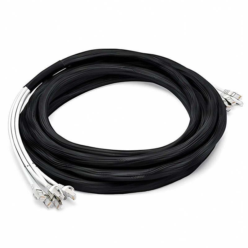 16ft (4.9m) 6 Plug to 6 Plug Cat6a Shielded (S/FTP) PVC CMR Pre-Terminated Copper Trunk Cable