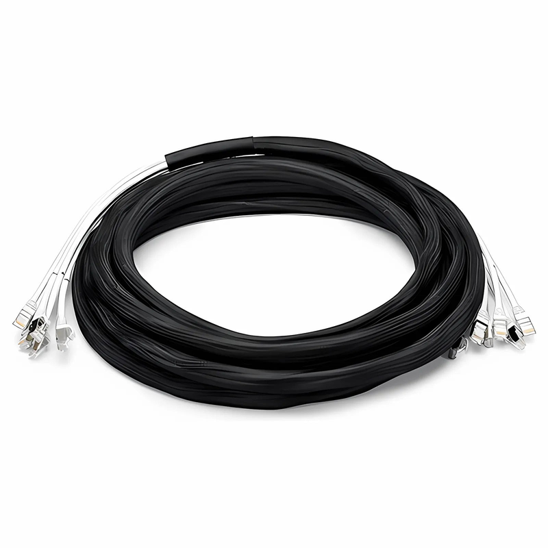 33ft (10m) 6 Plug to 6 Plug Cat6a Shielded (S/FTP) PVC CMR Pre-Terminated Copper Trunk Cable