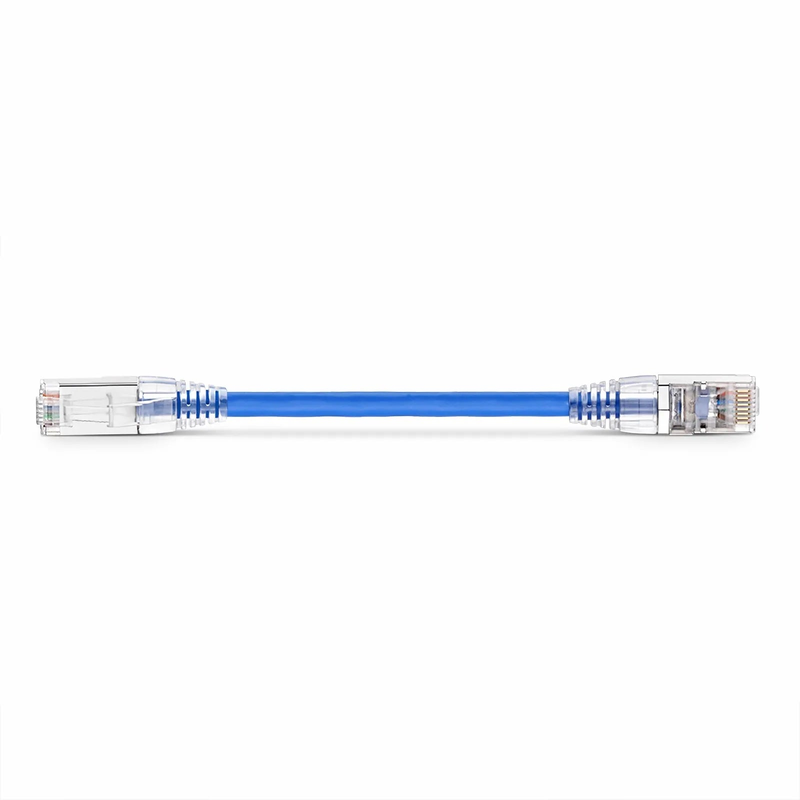 6in (0.15m) Cat6a 26AWG Snagless Shielded (S/FTP) PVC CM Ethernet Network Patch Cable, Blue