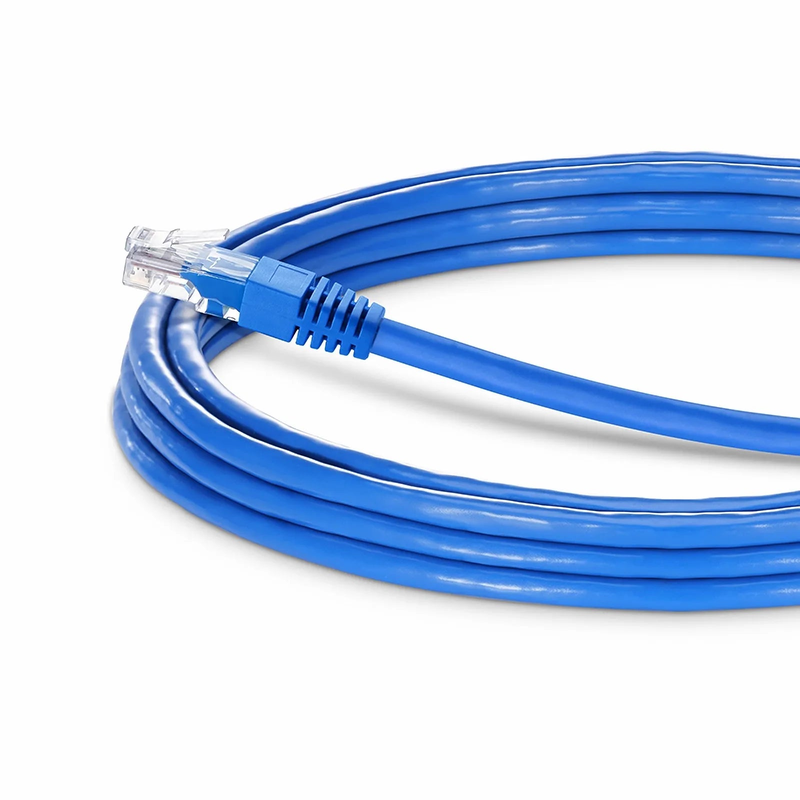 15ft (4.6m) 90 Degree Cat6 26AWG Snagless Unshielded (U/UTP) PVC CM Ethernet Network Patch Cable, RJ45 Right Angle Down Male to RJ45 Male, Blue