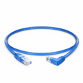 1ft (0.3m) 90 Degree Cat6 26AWG Snagless Unshielded (U/UTP) PVC CM Ethernet Network Patch Cable, RJ45 Right Angle Down Male to RJ45 Male, Blue