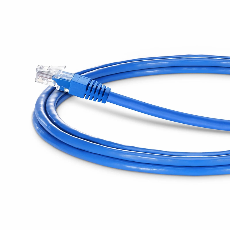 10ft (3m) 90 Degree Cat6 26AWG Snagless Unshielded (U/UTP) PVC CM Ethernet Network Patch Cable, RJ45 Right Angle Down Male to RJ45 Male, Blue