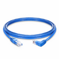 5ft (1.5m) 90 Degree Cat6 26AWG Snagless Unshielded (U/UTP) PVC CM Ethernet Network Patch Cable, RJ45 Right Angle Down Male to RJ45 Male, Blue