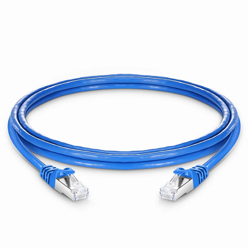 7ft (2.1m) Cat6a 26AWG Snagless Shielded (S/FTP) PVC CM Ethernet Network Patch Cable, Blue