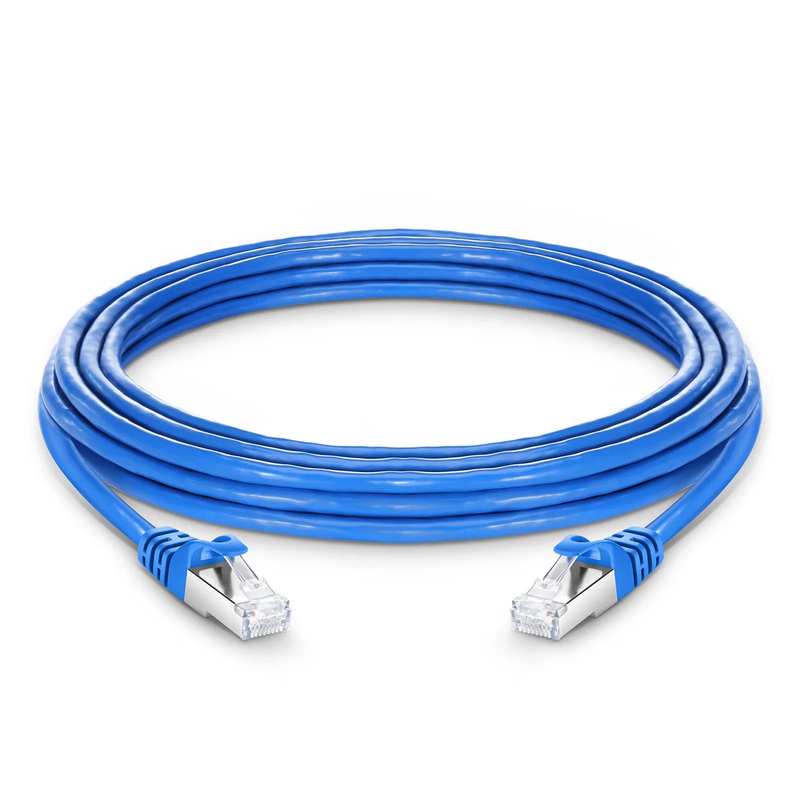 20ft (6.1m) Cat6a 26AWG Snagless Shielded (S/FTP) PVC CM Ethernet Network Patch Cable, Blue