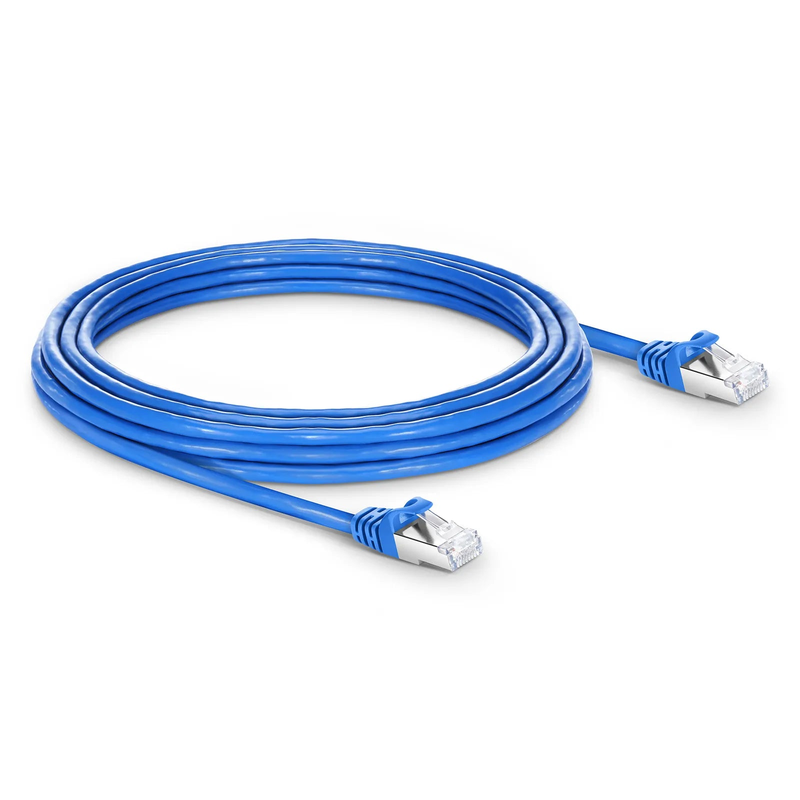 20ft (6.1m) Cat6a 26AWG Snagless Shielded (S/FTP) PVC CM Ethernet Network Patch Cable, Blue