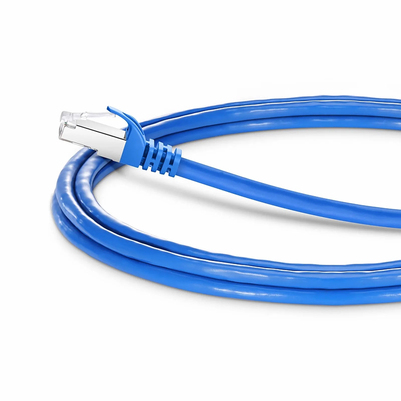 8ft (2.4m) Cat6a 26AWG Snagless Shielded (S/FTP) PVC CM Ethernet Network Patch Cable, Blue