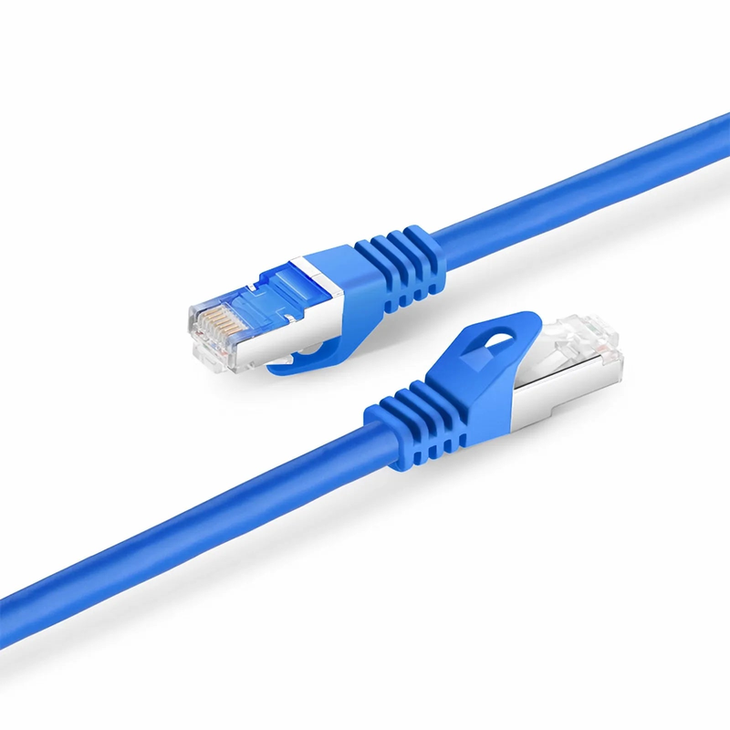 6in (0.15m) Cat6a 26AWG Snagless Shielded (S/FTP) PVC CM Ethernet Network Patch Cable, Blue
